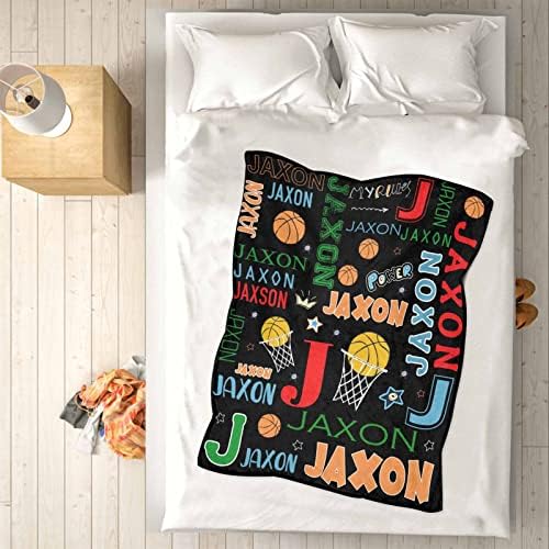 YESCUSTOM Personalized Basketball Throw Blanket for Kids
