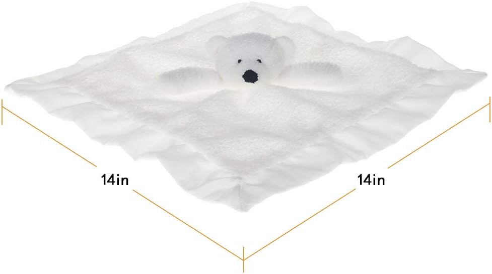 Apricot Lamb White Polar Bear Security Blanket 14 Inches 1