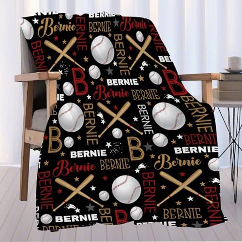 Custom Baseball Name Blanket - 30x40 Toddler Size