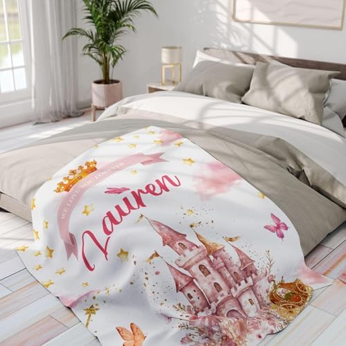 Personalized Baby Elephant Blanket with Pink Flowers