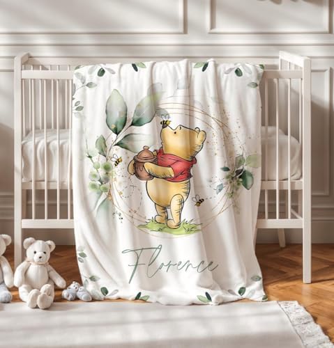 Custom Classic Pooh Bear Blanket with Name