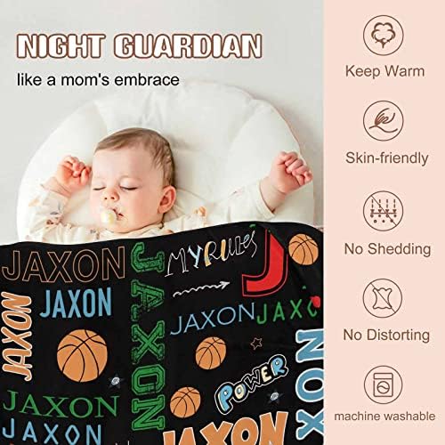 YESCUSTOM Personalized Basketball Throw Blanket for Kids