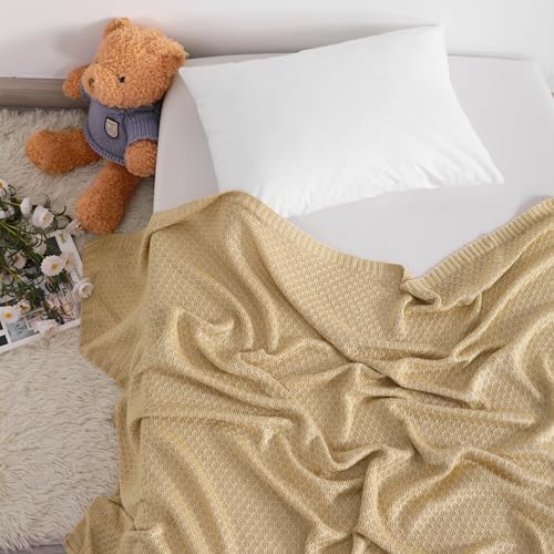 NTBAY Bamboo-Derived Rayon Toddler Blanket - Khaki 30x40 Inches