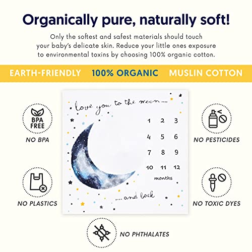 Pondering Pine Organic Baby Moon Milestone Blanket - 1-12 Months