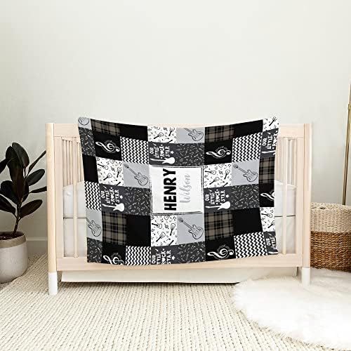 Personalized Baby Name Music Blanket with Custom Design