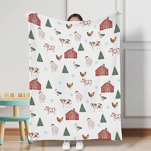 Flannel Farm Animal Baby Blankets for Newborn Toddler