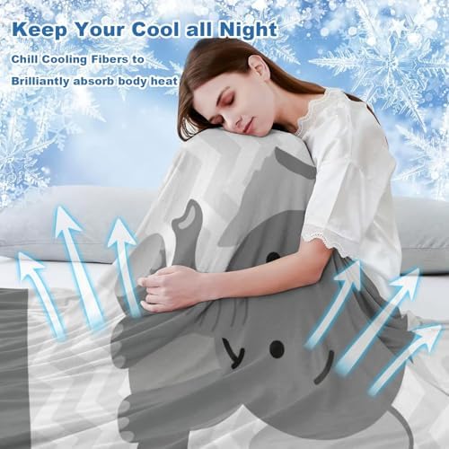 Deven Cute Grey Elephant Cooling Blanket for Toddler Nursery Bed