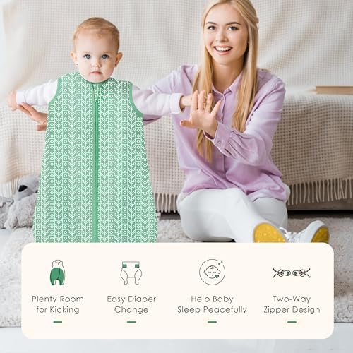 SWEET DOLPHIN 18-24M Sleep Sack 3-Pack Green Cotton