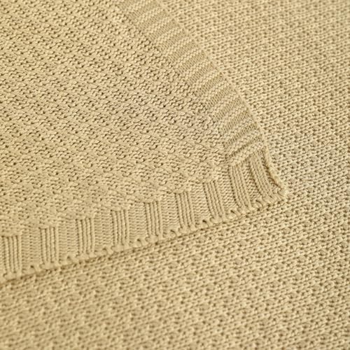 NTBAY Bamboo-Derived Rayon Toddler Blanket - Khaki 30x40 Inches