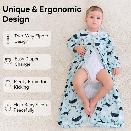 Unnivoll Baby Sleep Sack 0-6 Months 2 Pack Blue Turtle
