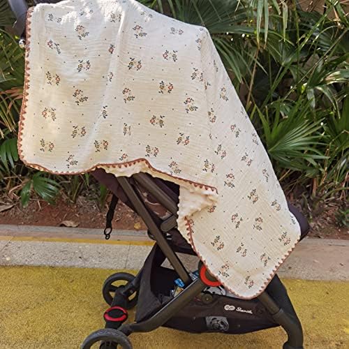40x40 Inch Cotton Muslin Blanket with Dotted Backing
