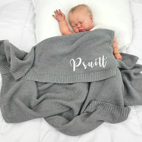 ALIBBON Custom Embroidered Baby Name Blanket - 40x30 Inches