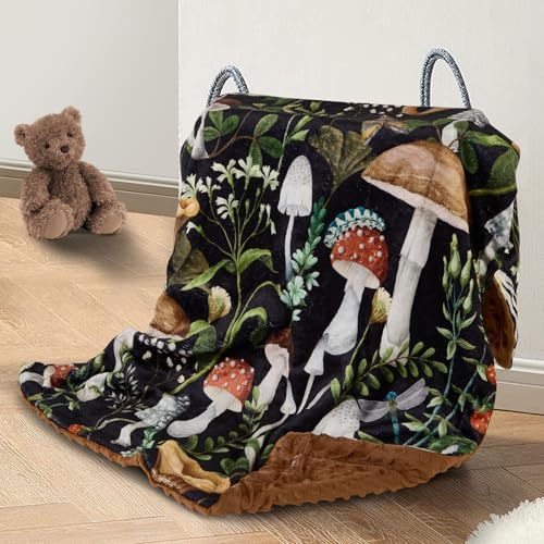 DCOOLGO Mushroom Baby Blanket - Soft Fleece Double Layer 265x40 Inches