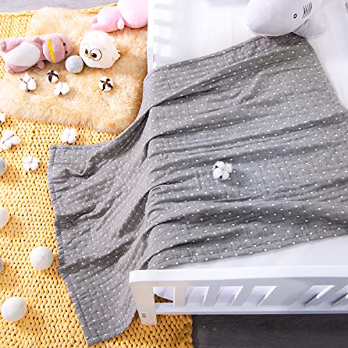 NTBAY 3 Layer Toddler Blanket Grey Dot Design