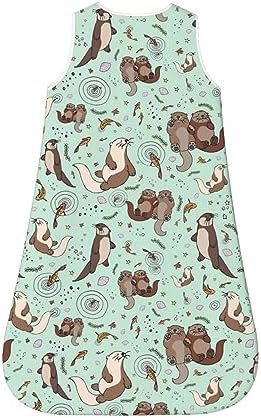 Mvirnsw Sea Otters Green Baby Sleep Sack Soft Sleeveless Transition Blanket