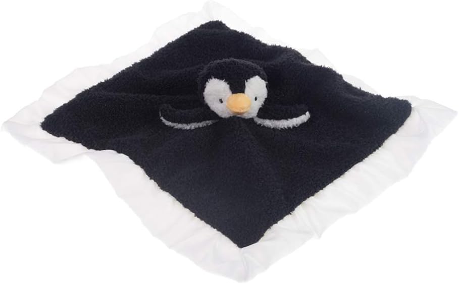 Apricot Lamb Plush Security Blanket Black Penguin 14 Inches