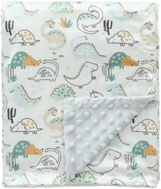 CREVENT Fuzzy Baby Blanket Dinosaur 30x40 Inches
