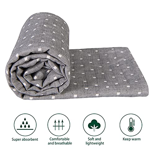 NTBAY 3 Layer Toddler Blanket Grey Dot Design