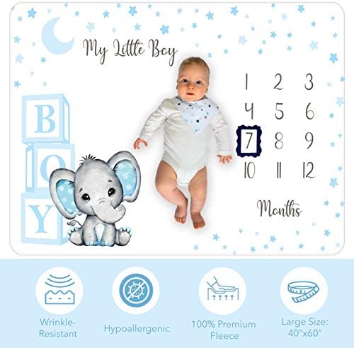 Amity Baby Monthly Milestone Blanket for Boy 1