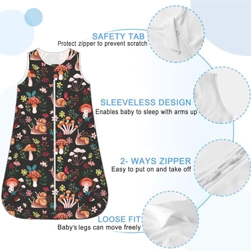 Qwalnely Baby Wearable Blanket Sleeping Sack Unisex Goth Design