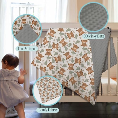 Mink Baby Blanket for Boys - Cactus Gray