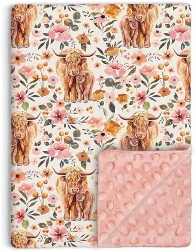 Buerhanerry Highland Cow Baby Blanket for Girls