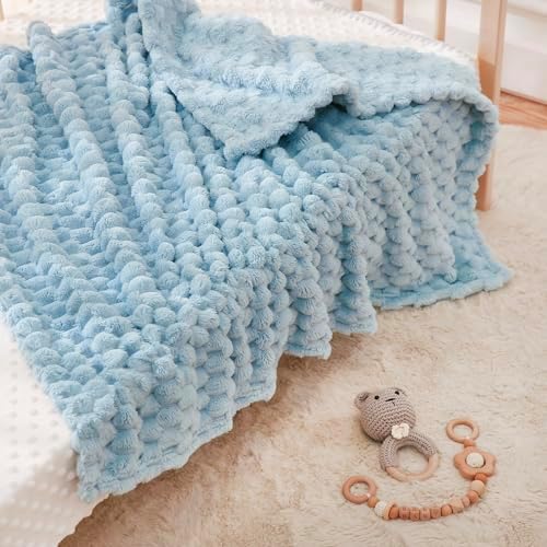 HOMRITAR Soft Fluffy 3D Jacquard Baby Blanket
