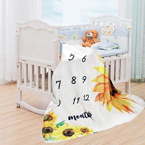 Tebaby Baby Monthly Milestone Blanket - Sunflower