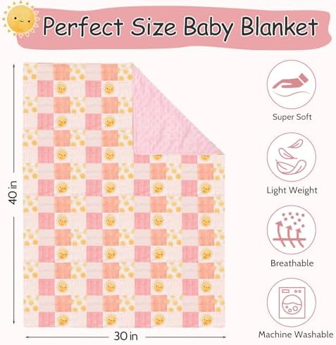 SWESEN Baby Blanket Super Soft Double Layer Mink with Dotted Backing