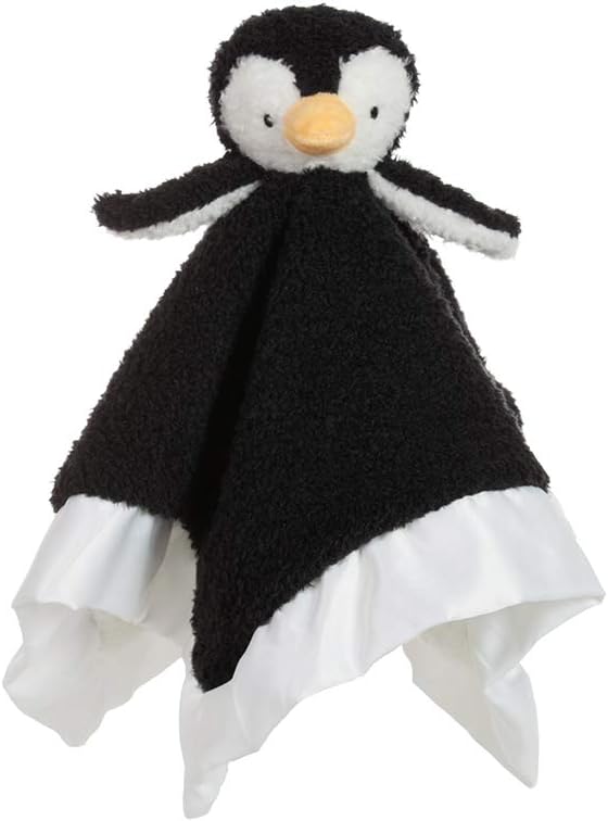 Apricot Lamb Plush Security Blanket Black Penguin 14 Inches