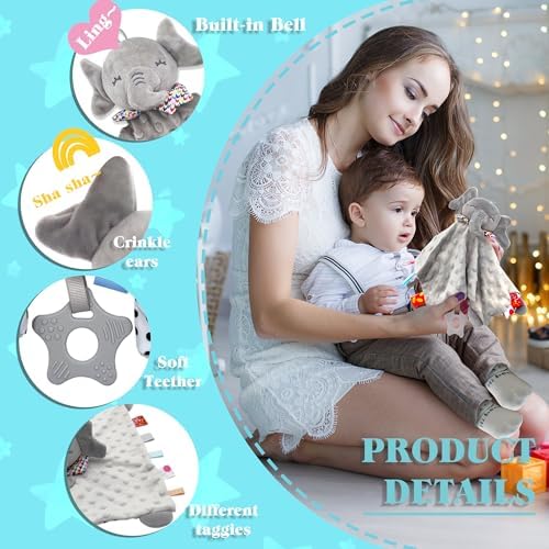Numyawl Elephant Baby Security Blanket for Newborns