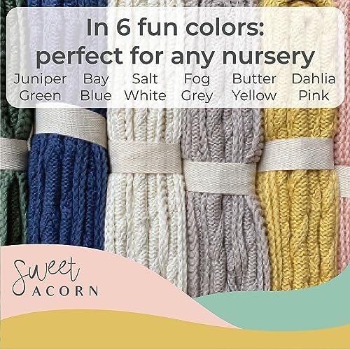 Sweet Acorn Knit Cable Blanket - Organic Cotton Fog Grey