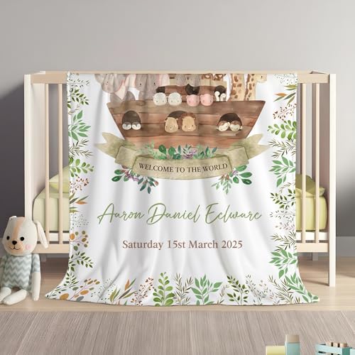 Personalized Blanket with Name Custom Baby Flannel for Girls Boys