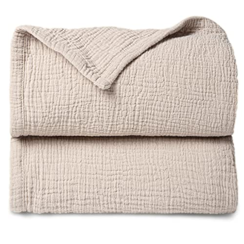 Lulu Moon Muslin Blanket 47x47 Inches Ivory 1