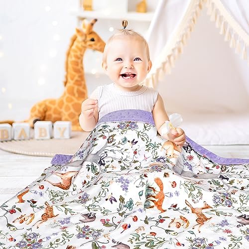 CARUILI Baby Blanket with Woodland Print