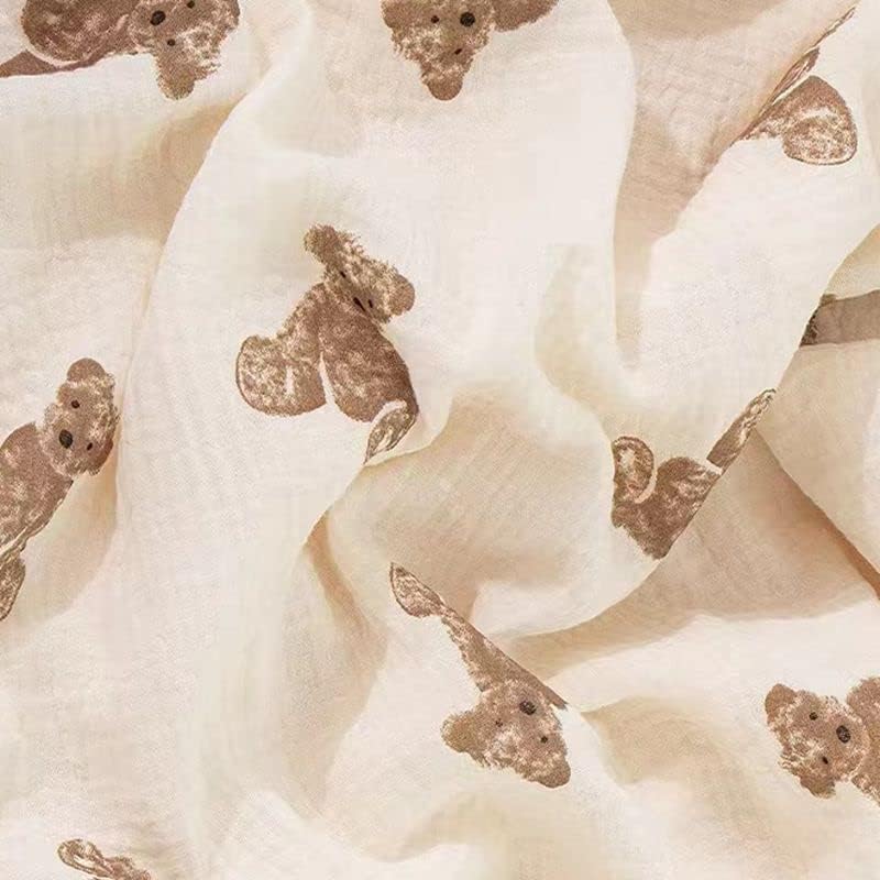Gunnaicat Baby Blanket Double Layer Cotton Muslin 40x40 Inch Bear Pattern 1