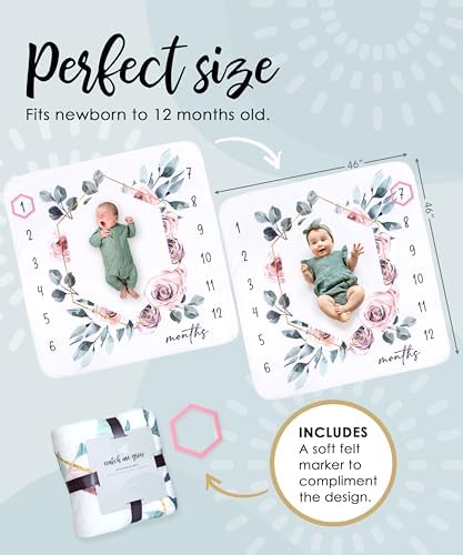 Calloo Baby Monthly Milestone Blanket for Girls 1