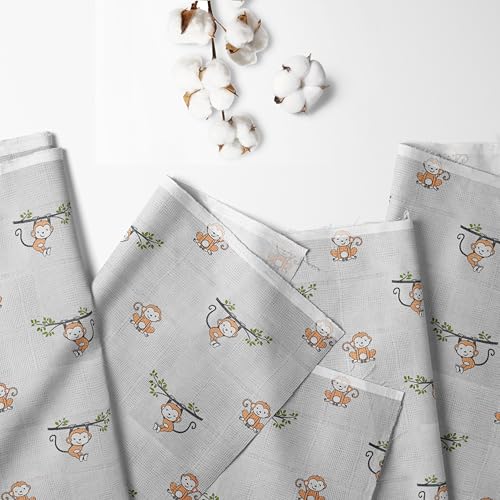 Bacati Muslin Happy Monkeys Sleeping Bag - Newborn BeigeGray 1