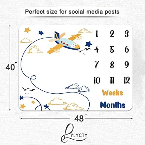 Baby Memory Blanket with Milestone Photos 48x40 Inch