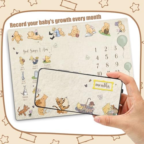 Winnie Baby Milestone Blanket with 16 Moments Cardstock
