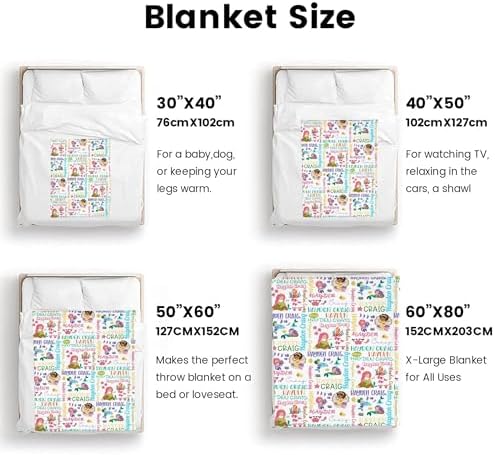 Personalized Baby Name Blanket with Mermaid Design
