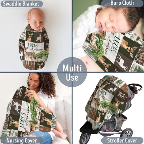 Personalized Baby Deer Blanket Woodland Theme