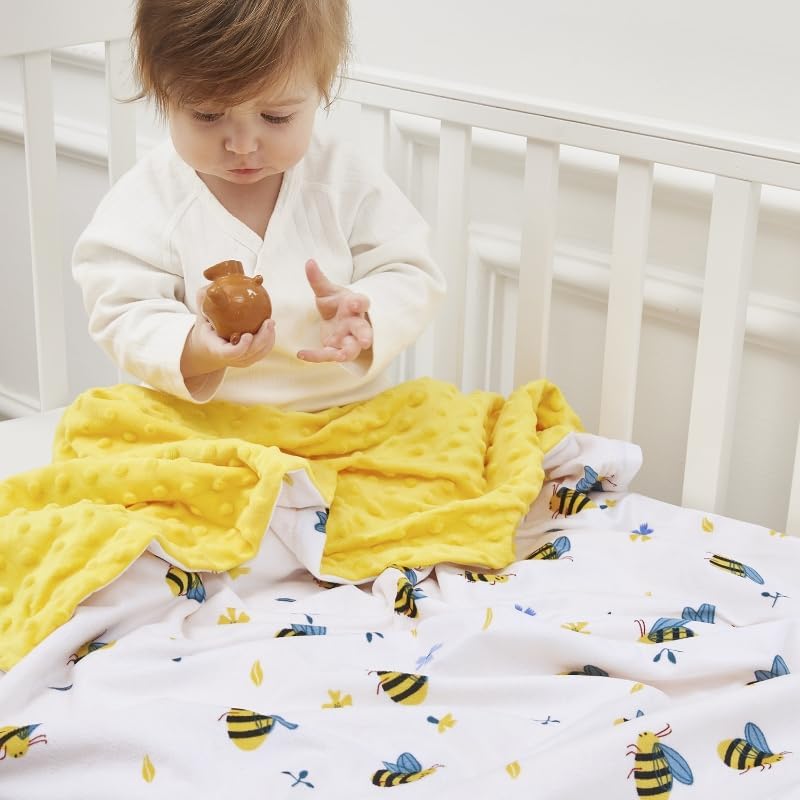 QSTEHEML Baby Blanket Neutral Super Soft Minky