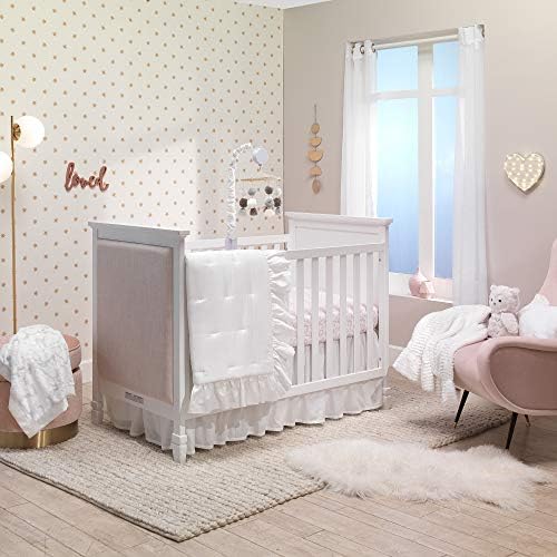 Lambs Ivy White Ruffled Chevron Baby Blanket 1