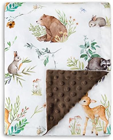HOMRITAR Soft Plush Minky Blanket with Dotted Backing