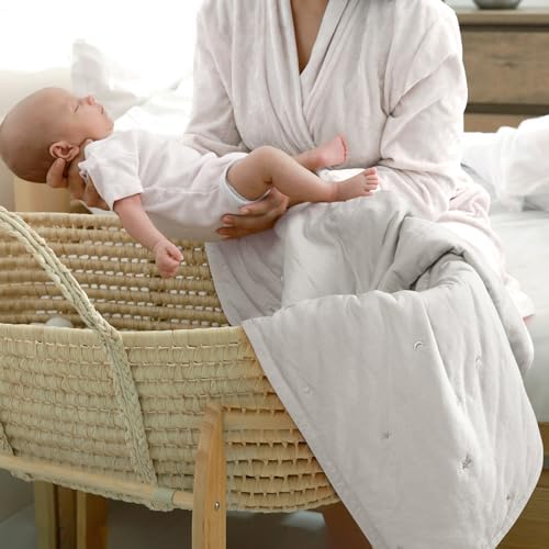 Lulu Moon Baby Crib Blanket - Lightweight 30x40 Jersey Cotton Quilt