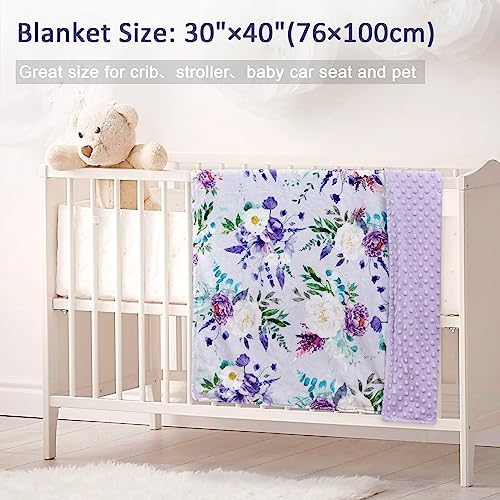 CARUILI Soft Plush Minky Blanket 30x40 Inches Purple 1
