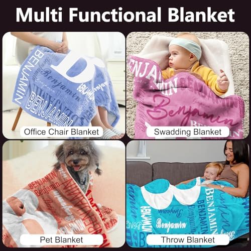 Novgarden Personalized Flannel Blanket with Initial