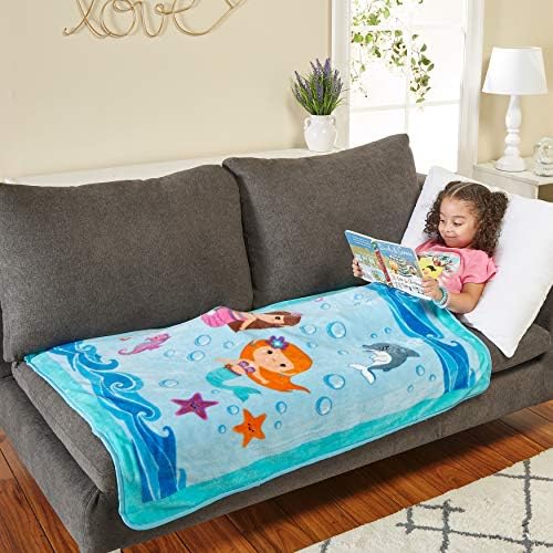 EVERYDAY KIDS Toddler Throw Blanket - Mermaids Undersea Adventure 30 x 40
