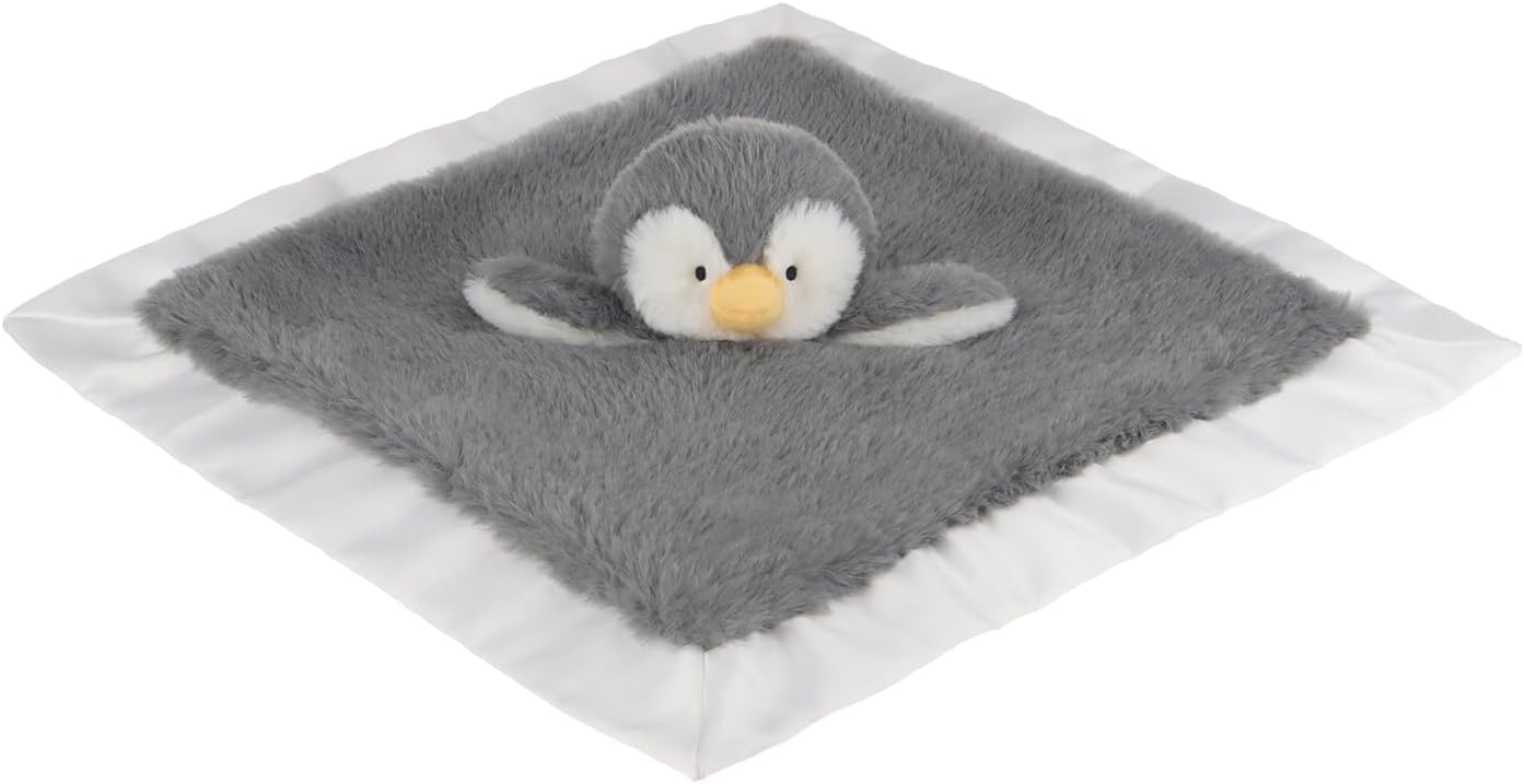 Apricot Lamb Gray Penguin Security Blanket 14 Inches